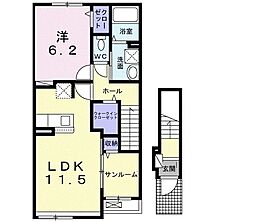 グレイス大和小泉 1LDKの間取図画像