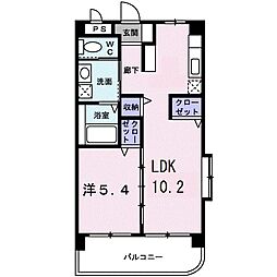 スプリーム2 1LDKの間取図画像