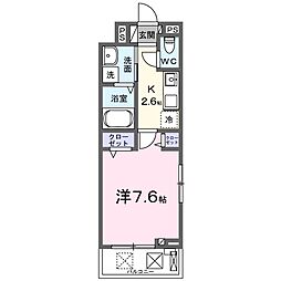 クラール 大島 C 1Kの間取図画像