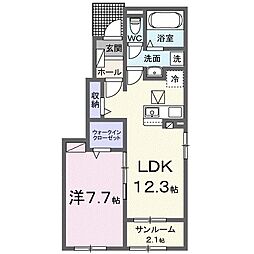 イ・ミリSW20 1LDKの間取図画像