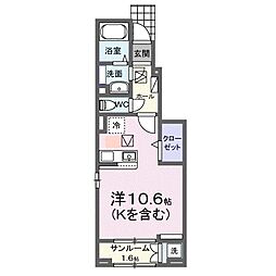 プレフェリート5 ワンルームの間取図画像