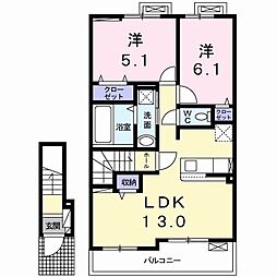 ボスカートK.3 2LDKの間取図画像