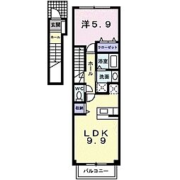 エクセラ隼人1 1LDKの間取図画像