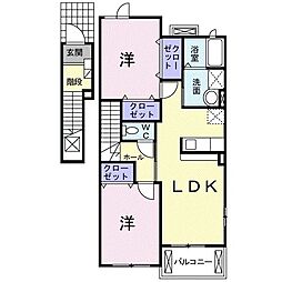 ユニゾン・スクエアー 2LDKの間取図画像