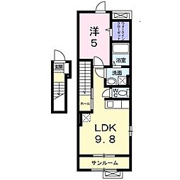 サントロペ 1LDKの間取図画像