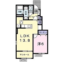 ラフィネ4 1LDKの間取図画像