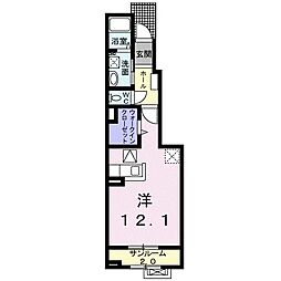 ブリーズ ワンルームの間取図画像