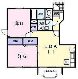 ヴェルカーザ4 2LDKの間取図画像