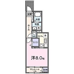 セイバリー　VII 1階1Kの間取り