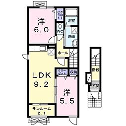 アルドーレM21 2LDKの間取図画像