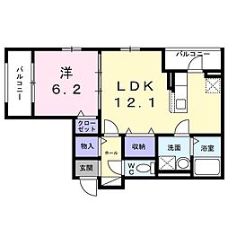フォレストクレーン 1LDKの間取図画像