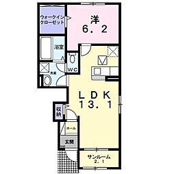 プリートG 1LDKの間取図画像