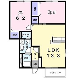 コータ・コートD 2LDKの間取図画像
