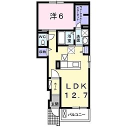 カルムK 1LDKの間取図画像