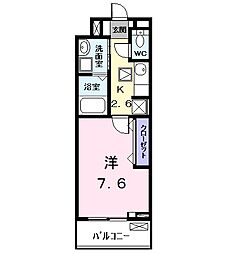 エスポワール2 1Kの間取図画像