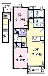 アリス 2LDKの間取図画像
