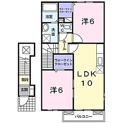 エアリーヒル2 2LDKの間取図画像