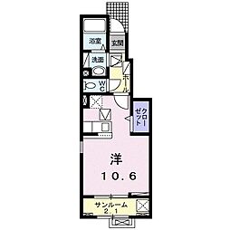 エスポワール2024 ワンルームの間取図画像