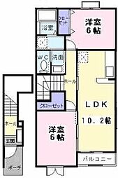セレーノC 2LDKの間取図画像