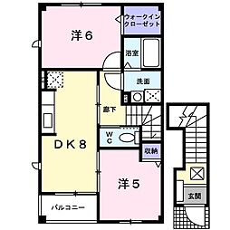 ボヌール3 2DKの間取図画像