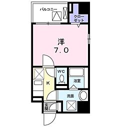 ボヌールお茶の水 1Kの間取図画像