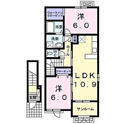 サニー・レジデンス3 2LDKの間取図画像