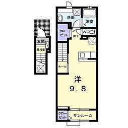 ラフレシールM ワンルームの間取図画像