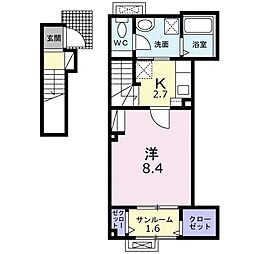 グリーンピアA 1Kの間取図画像