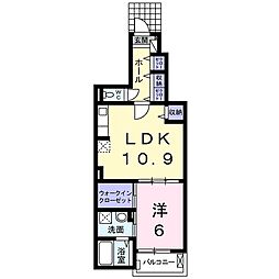 ボヌールシャンブル2 1LDKの間取図画像