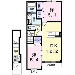 ツインリーフ 2LDKの間取図画像