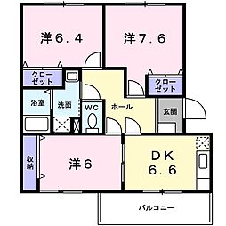 メゾンプルミエール4 3DKの間取図画像