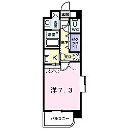 サンビオラ 1Kの間取図画像