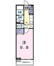 プリマヴェーラ・エテルノB 1Kの間取図画像