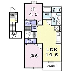 ランポーベル 2LDKの間取図画像