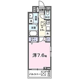 メゾン　ド　ヌーベル 2階1Kの間取り