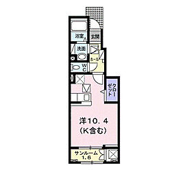 アクアリザイア ワンルームの間取図画像