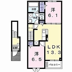DO SON A棟 2LDKの間取図画像