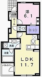 ノール・テリトワール1 1LDKの間取図画像