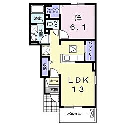 グランディールアイ 1LDKの間取図画像