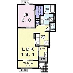 オーロモンテ．トレ 1階1LDKの間取り