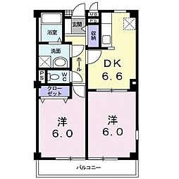 シュティル 2DKの間取図画像