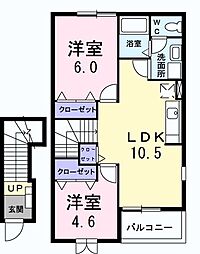 ストーンウェルII 2階2LDKの間取り