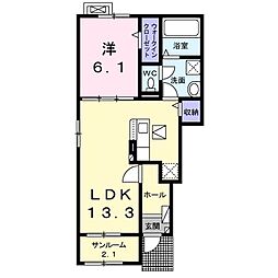 SPRING HILL駒ヶ根A 1LDKの間取図画像