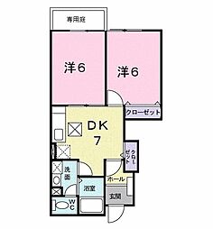 メゾンYSK 2DKの間取図画像