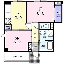 メゾン・ジェルメB 2Kの間取図画像