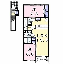 ウィステリアタウン8 2LDKの間取図画像