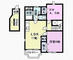 ヌーヴォーマツダB 2LDKの間取図画像