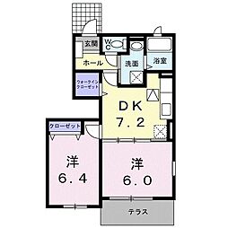 コリーヌC 2DKの間取図画像