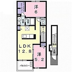 ドリーム坂本1 2LDKの間取図画像