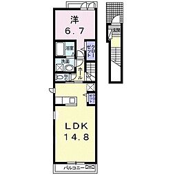 マーリエヴィラA 1LDKの間取図画像